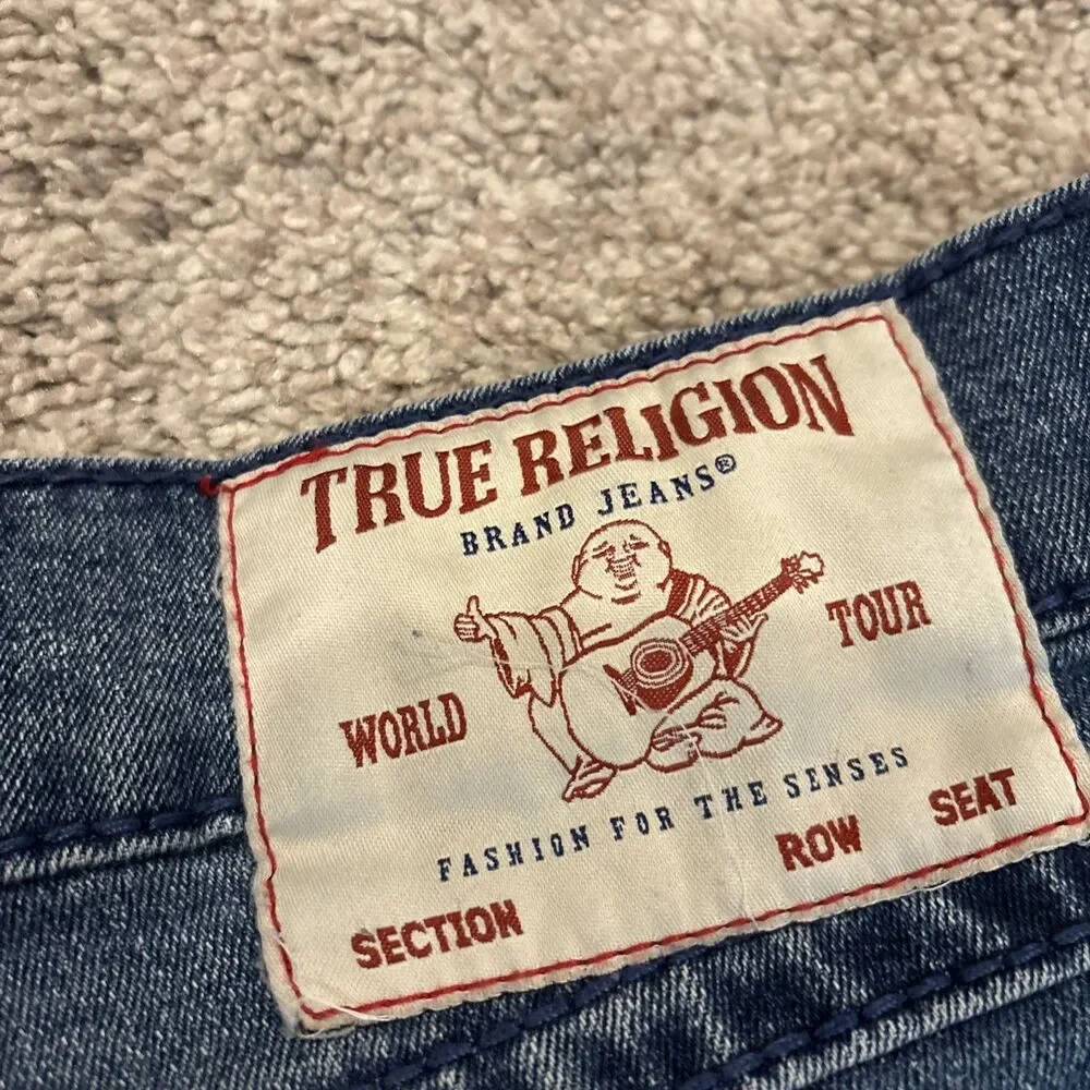 True Religion Men's Geno Relaxed Slim Fit Straight Jeans, Size 33 X 30